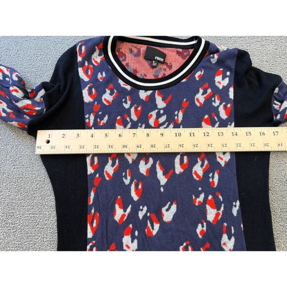 Aritzia Wilfred Free Women's Leopard Print Sweater Size‎ S Crew Neck Long Sleeve - Picture 5 of 11